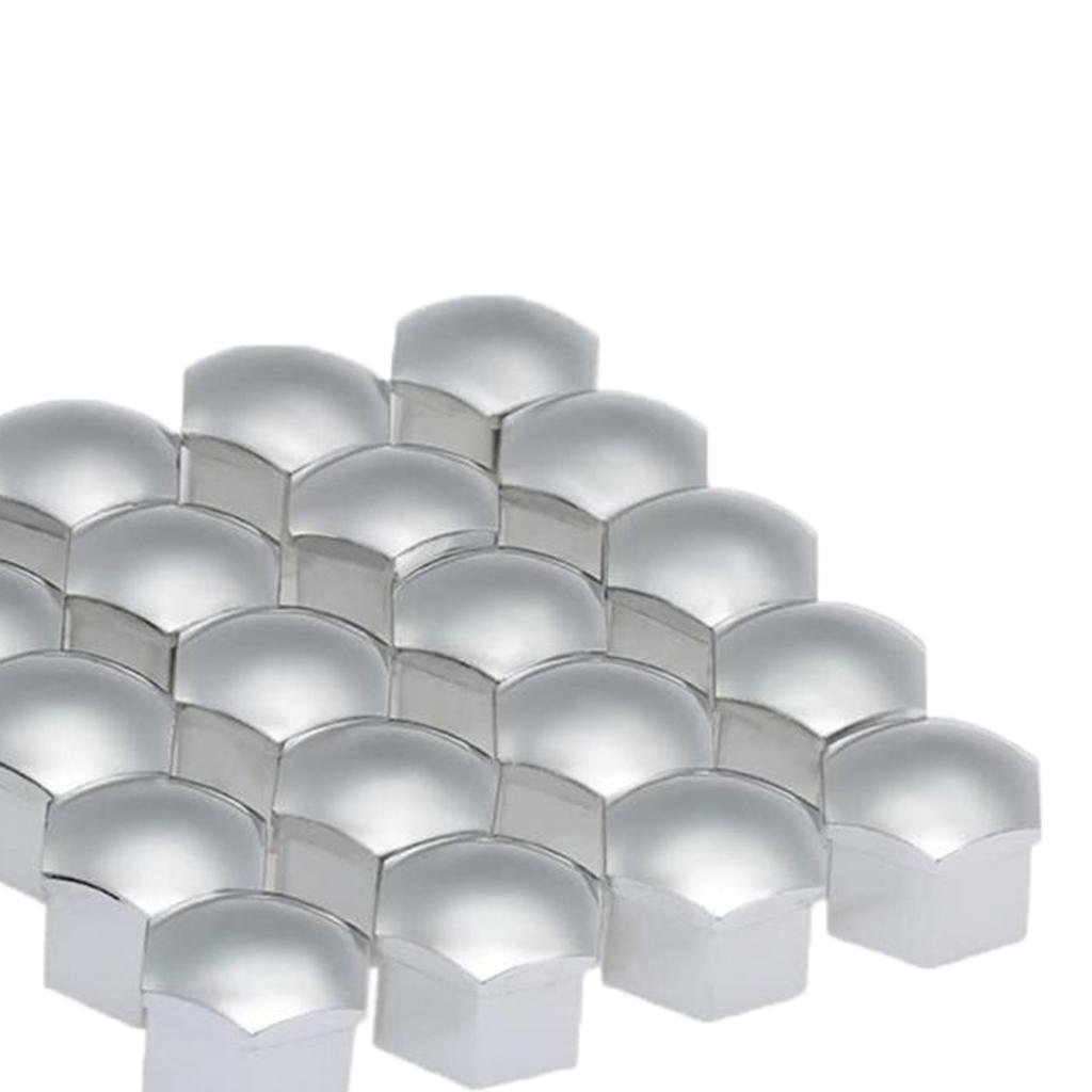 3x20pcs Universal 17mm Wheel Nut Covers Lug Nut Caps Screw Protector Silver