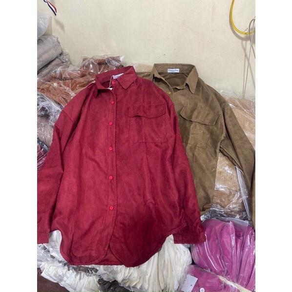 ÁO SƠ MI NHUNG ĐUÔI TÔM