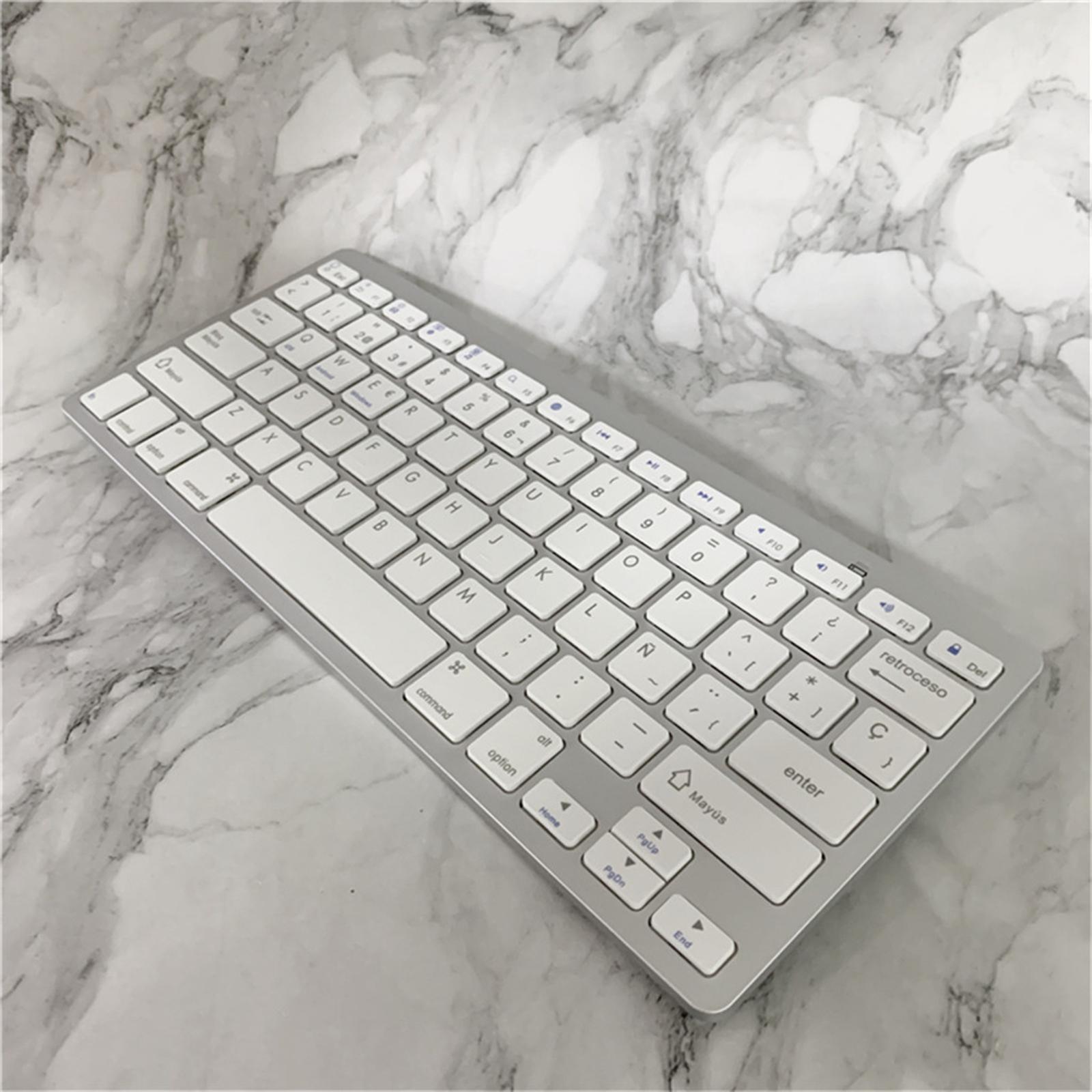 78-Key Spanish Wireless Bluetooth Keyboard Keypad for IOS/Android/Windows