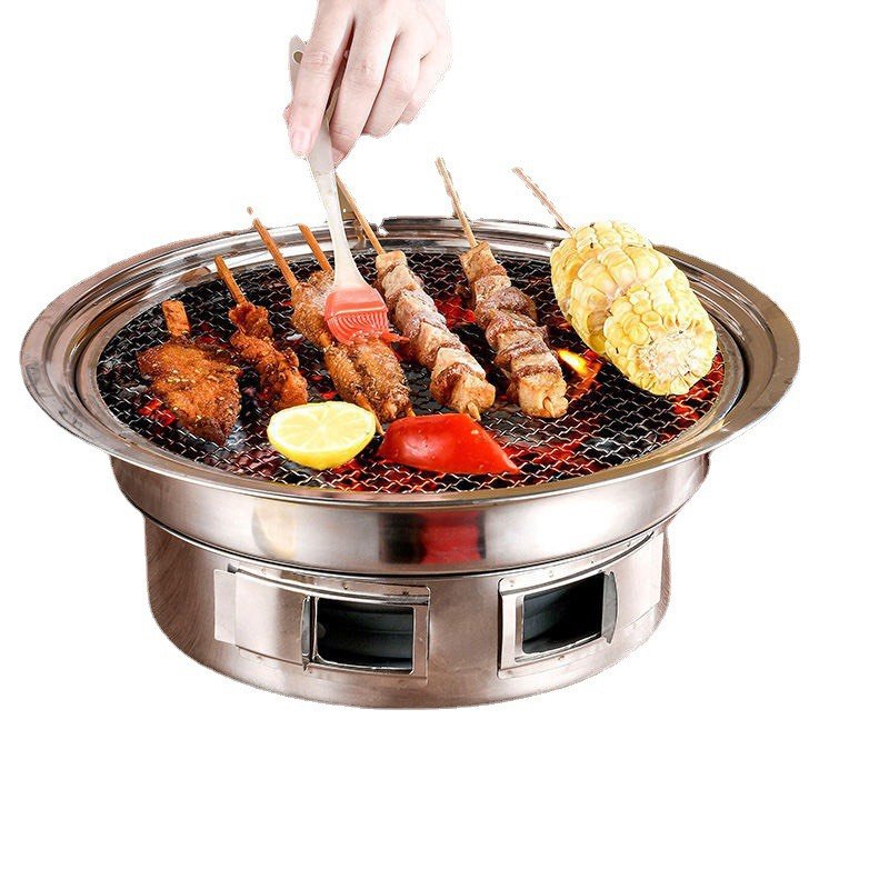 Bếp Nướng Than Hoa, Bếp Nấu Lẩu BBQ Than Hoa Cao Cấp.Có thể dùng cồn khô, cồn thạch khi nướng vỉ chống dính.