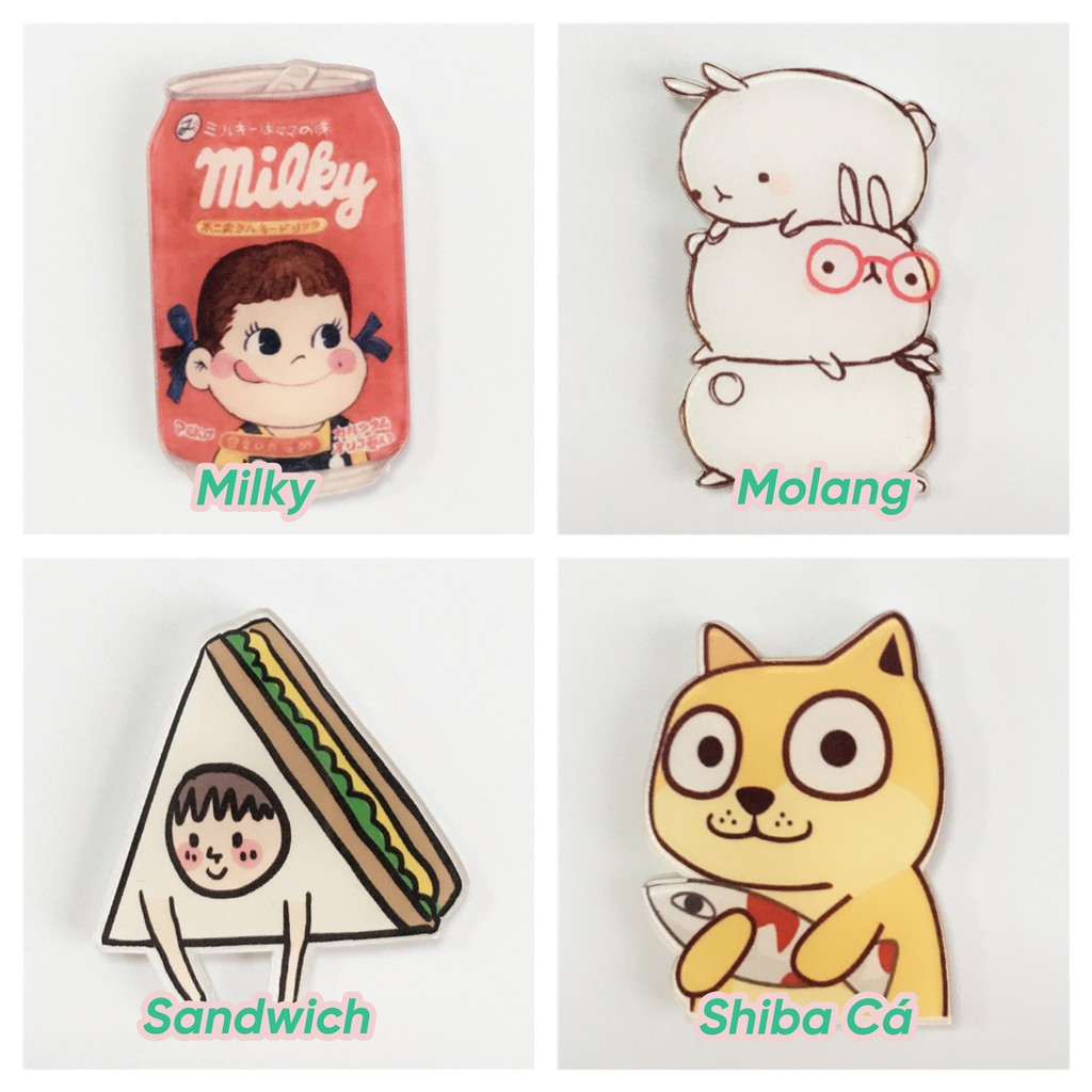 Phụ kiện stickers pin cài baolo trang trí cute túi xách ba lô cặp đi học đi chơi ST02