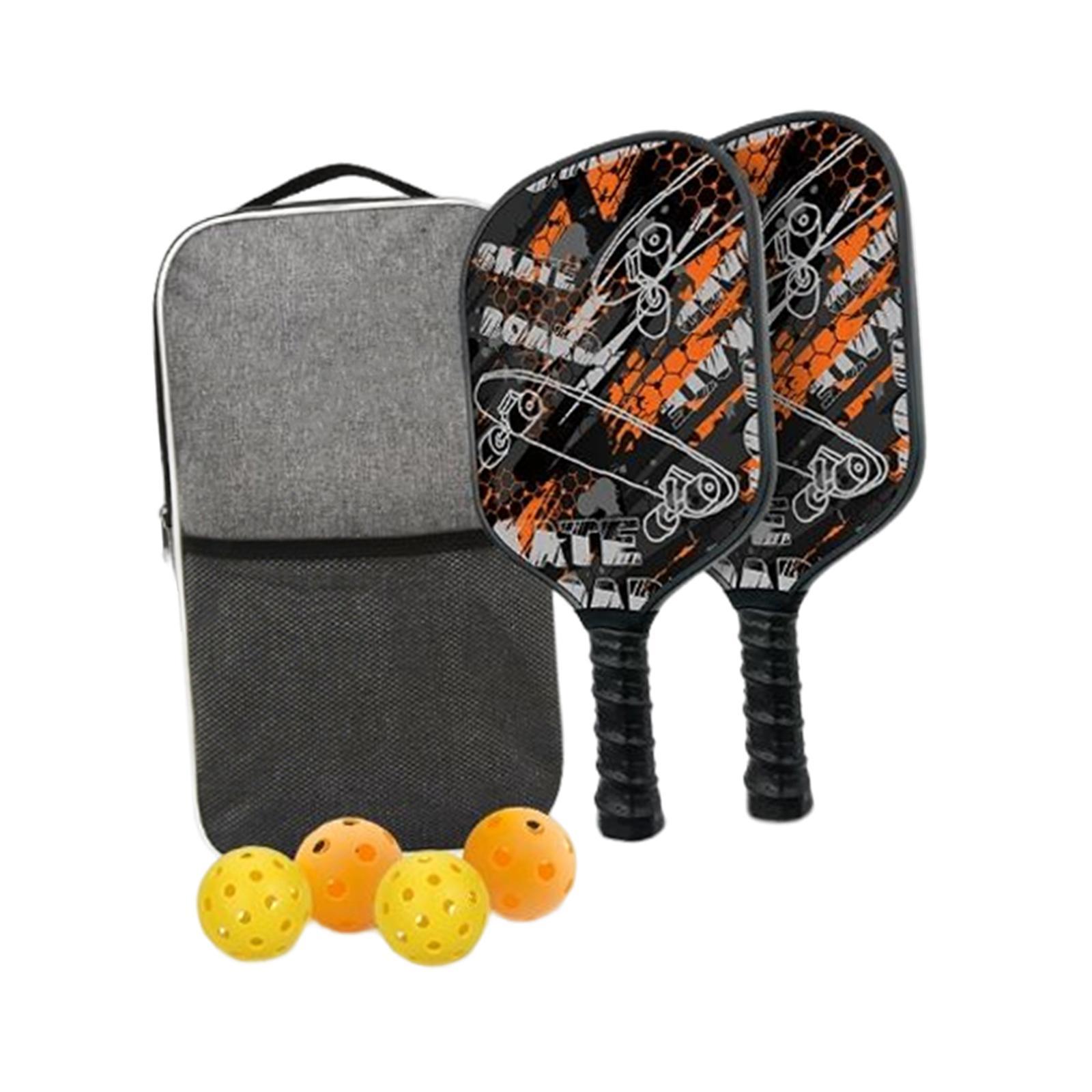 Portable Rackets 4 Pickleballs Includes 2 Rackets Pickleball Paddle Set