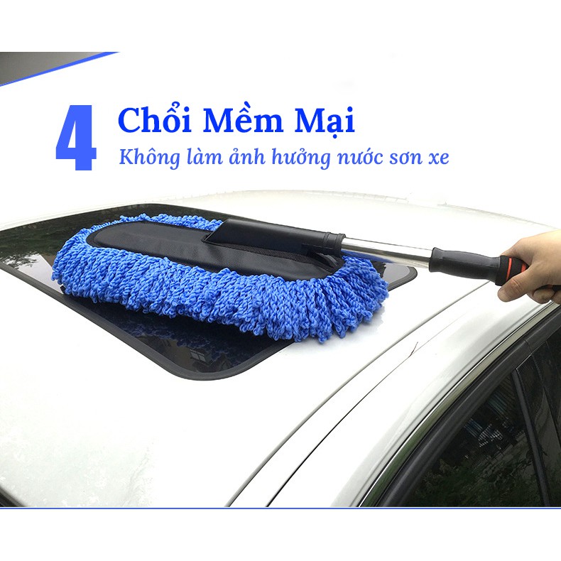 Chổi Rửa Xe Ô Tô Sợi Mềm Chổi Lau Xe Ô Tô Điều Chỉnh Được Độ Dài 16