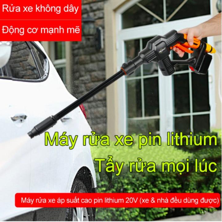 Máy rửa xe tưới cây cao áp siêu sạch dùng pin sạc Lithium pin dùng lâu