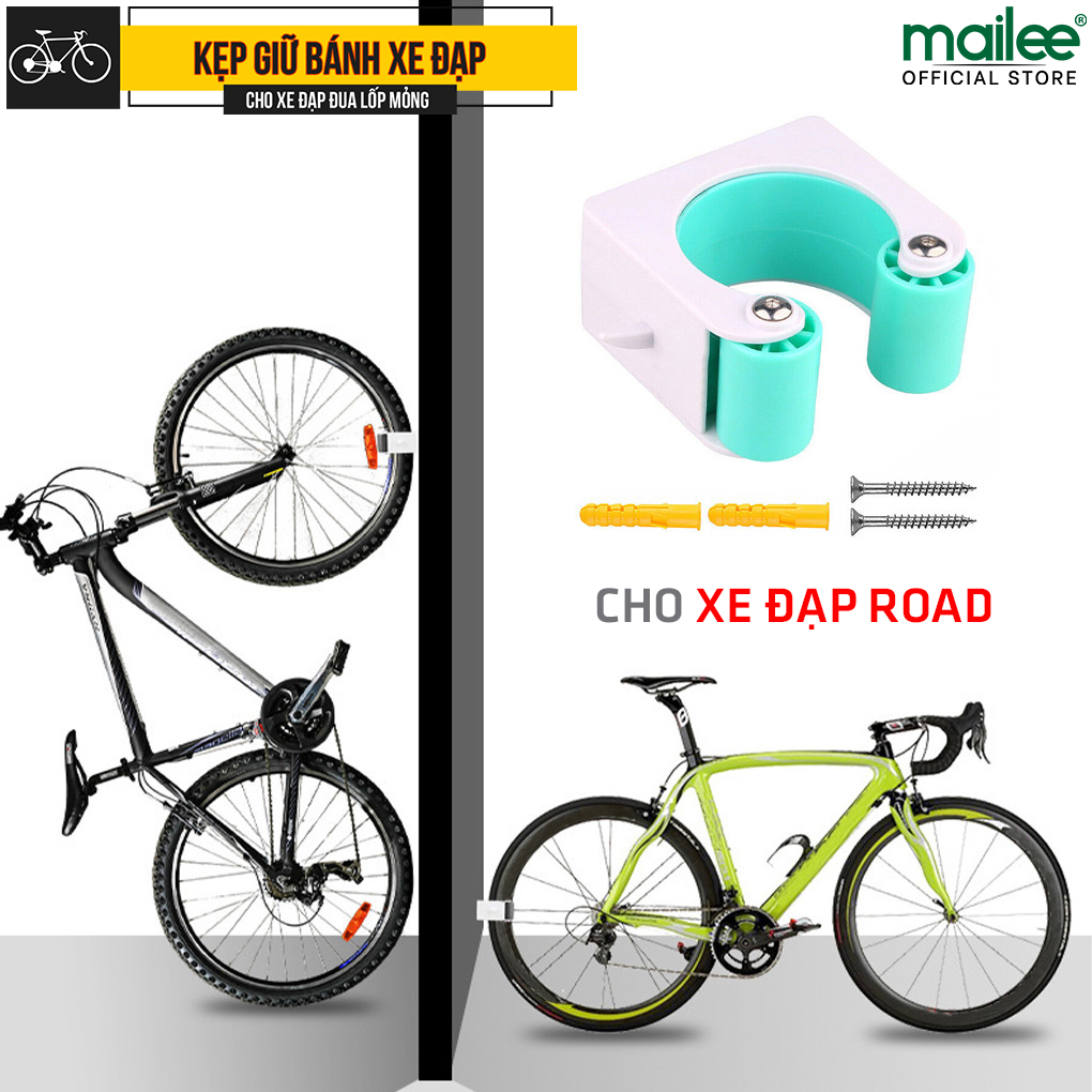 Kẹp Giữ Bánh Xe Đạp Treo Xe Lên Tường Tiện Lợi Giữ Dọc Xe Đạp Đua Và Xe Đạp Mtb Giúp Sắp Xếp Xe Gọn Gàng Mailee - Cho Lốp Xe Đua Road Xe Đường Trường - Xanh Dương
