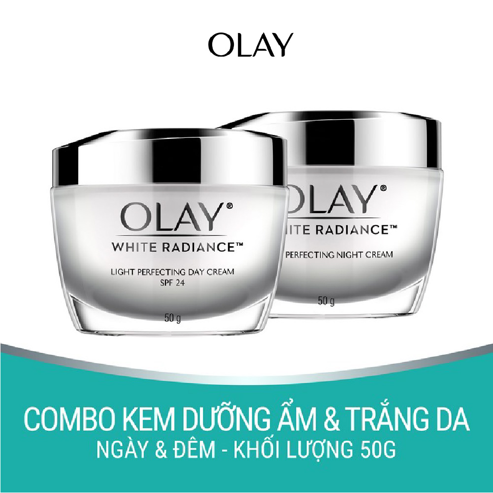 Combo Kem Dưỡng Ẩm Trắng Da Ngày Đêm Olay White Radiance 50g