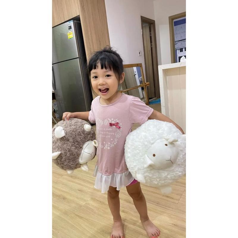 Dễ Thương Tròn Bóng Cừu Búp Bê Sang Trọng - trắng