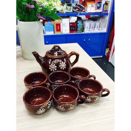 Bộ ấm chén uống Trà Coffee CFO001 - Men sứ cao cấp - Hộp quà tặng