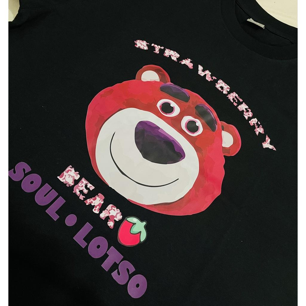 Áo thun gấu dâu Soul Lotso gấu nâu, Áo phông unisex nam nữ oversized tay lỡ form rộng streetwear