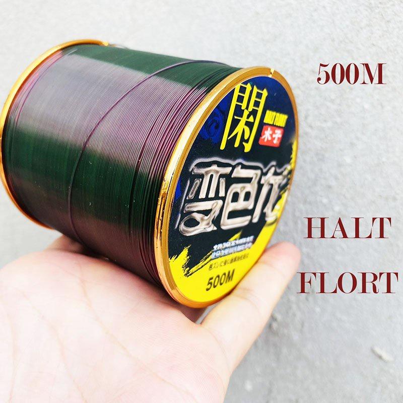 Cước câu cá đổi màu dây câu cá Nylon Halt Flort 500m