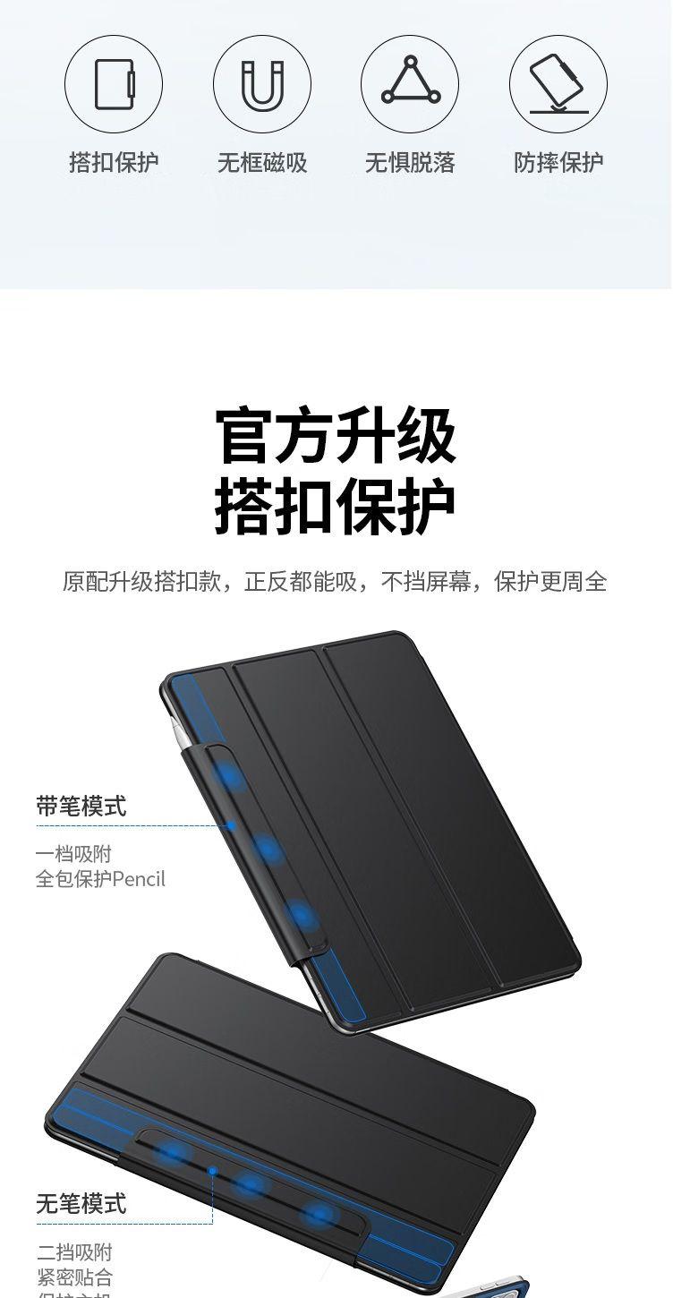 Ugreen UG80904LP383TK 11inch Màu Đen Ốp bảo vệ nam châm hai mặt cho iPad Pro 11inch có khe cắm bút chì - HÀNG CHÍNH HÃNG