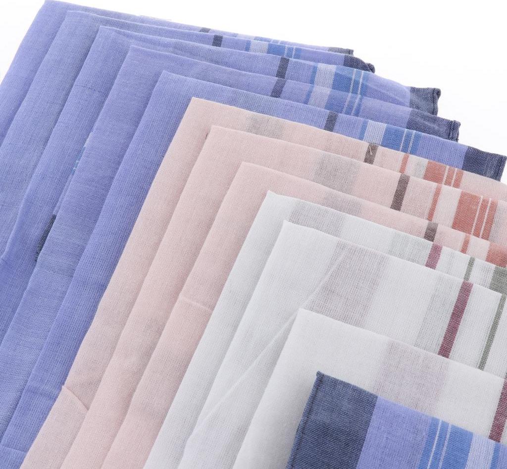 12PC Nam Các Loại Bông Khăn Tay Kẻ Sọc In Hình Túi Vuông Mềm Hanky