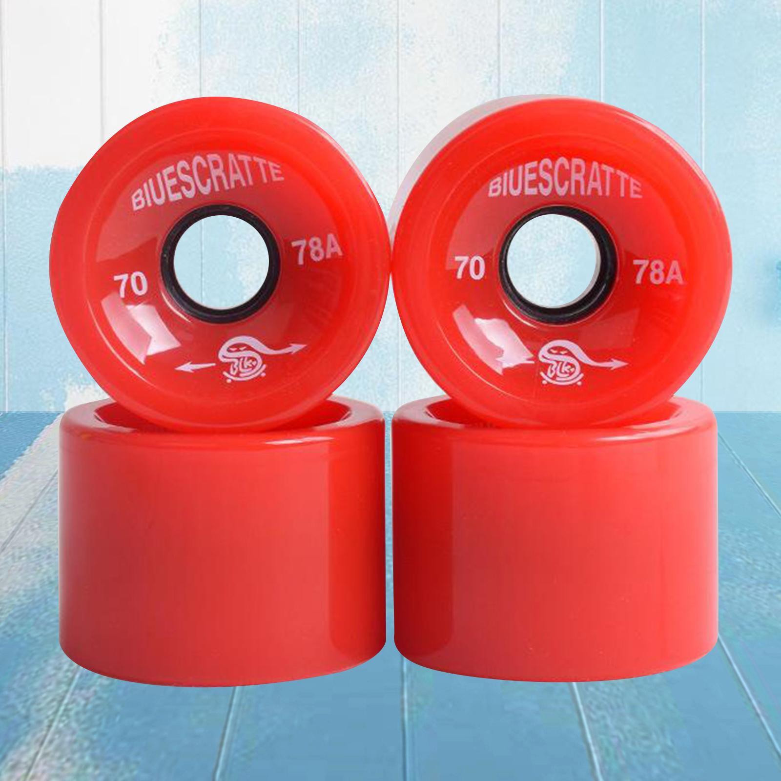 8x 78A Hardness Skateboard Wheels 70X51mm Longboard Roller Parts