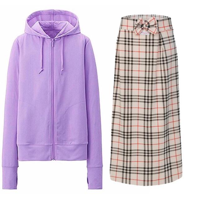 Combo 1 áo chống nắng cotton da cá + 1 chân váy thô