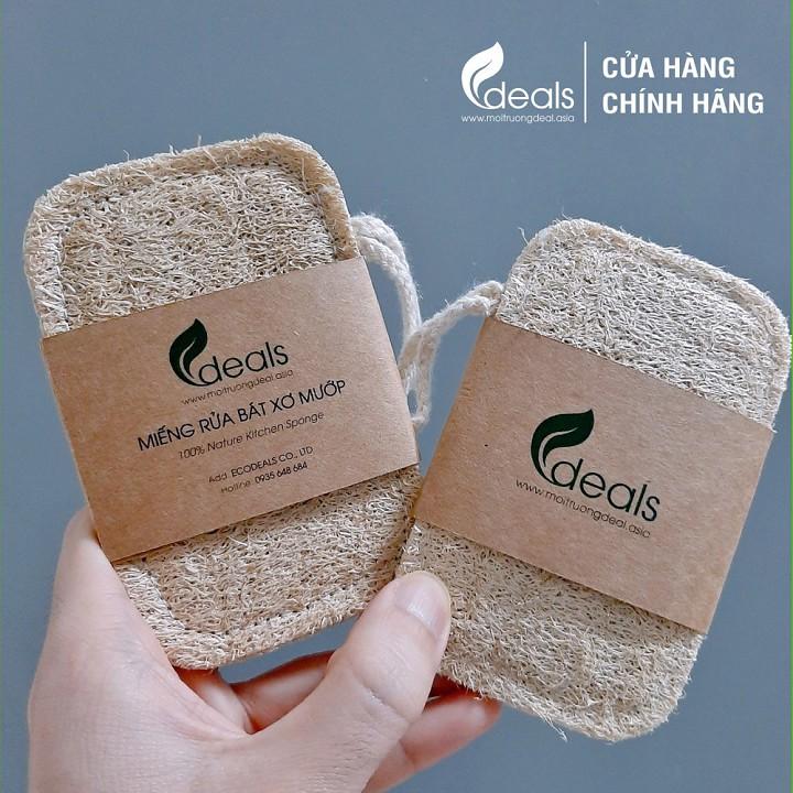 Xơ Mướp Rửa Chén Cao Cấp Ecocare - 100% organic - KT 11 x 7cm