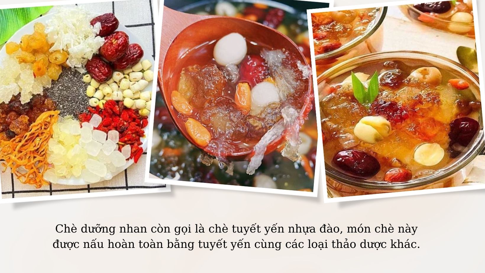 Combo 1 gói lớn nguyên liệu chè dưỡng nhan tuyết yến, nhựa đào 12 vị thanh mát