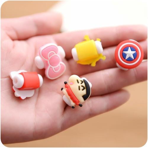 Phụ kiện bảo vệ cáp sạc hình thú dễ thương, bọc đầu dây chống gãy gập dành cho tai nghe bluetooth -