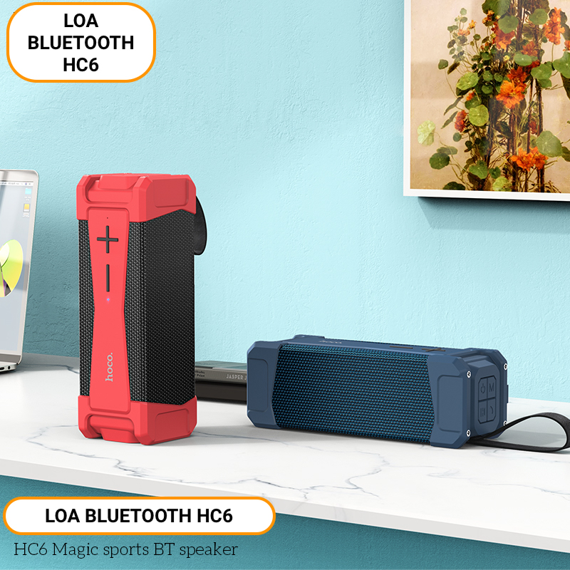 Loa Bluetooth Thể Thao Chống Nước Cho Hoco HC6 - 2 Loa Công Suất 10W, Pass Mạnh Mẽ, Hỗ Trợ FM, Thẻ TF, USB, AUX