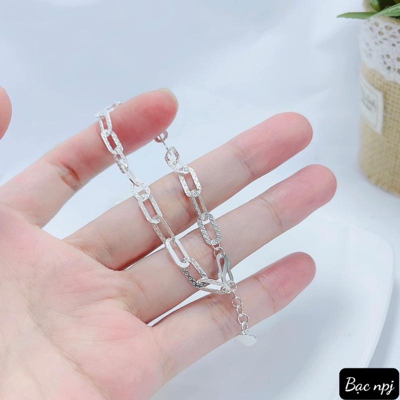 Lắc tay Xích , Vòng tay Xích phay Bạc Ta ️ Siêu Hot ️-Bạc Npj