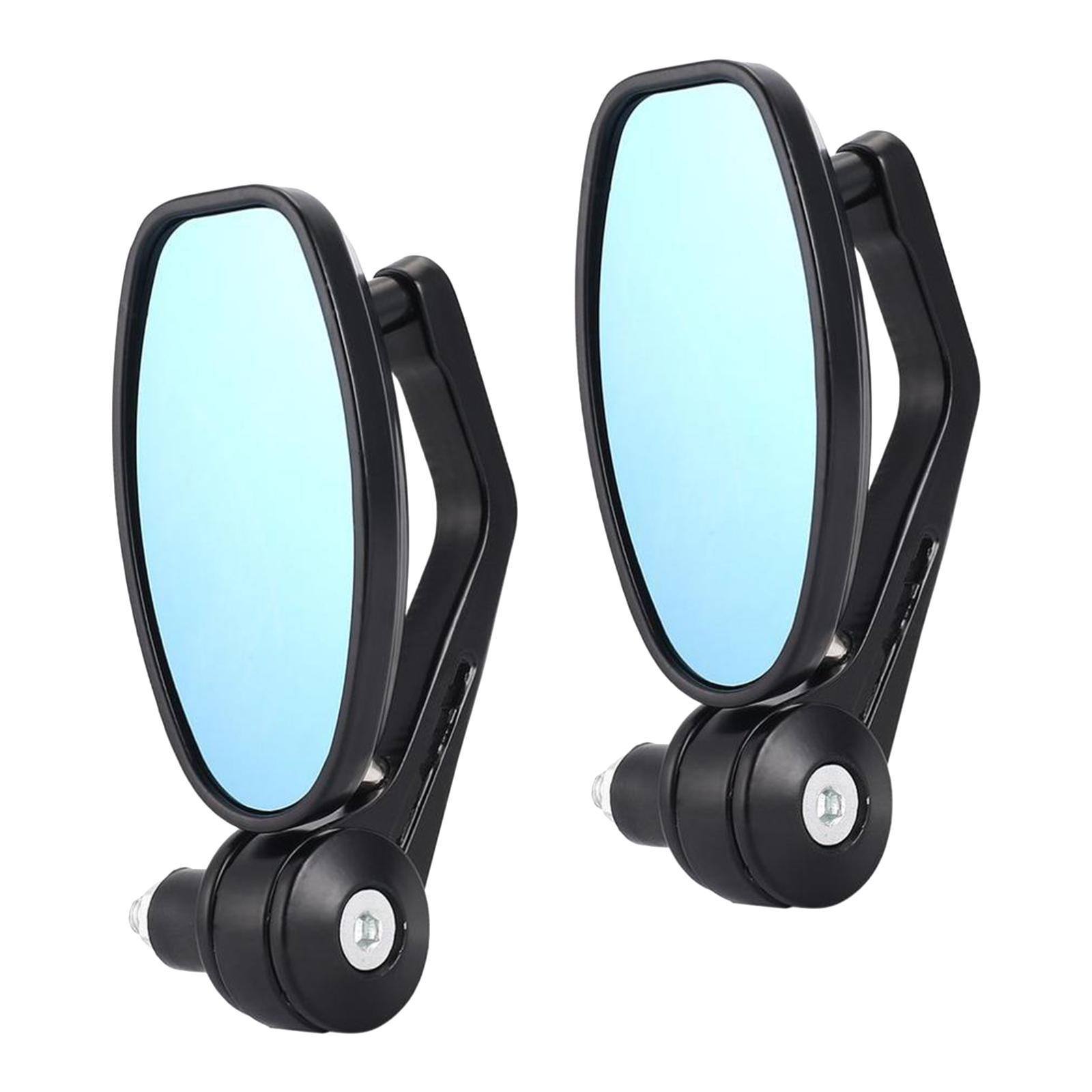 1 Pair Universal 7/8" Handle Bar End Motorcycle Rear View Mirrors Motor Bike