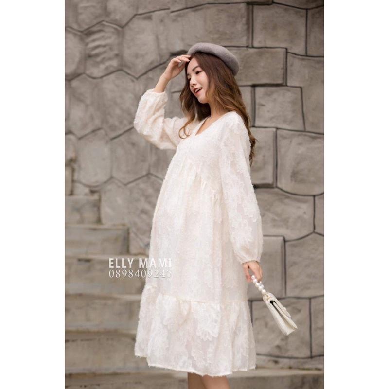 Váy bầu thời trang Aidenshop đầm bầu thu đông thiết kế 45-70kg maternity dress