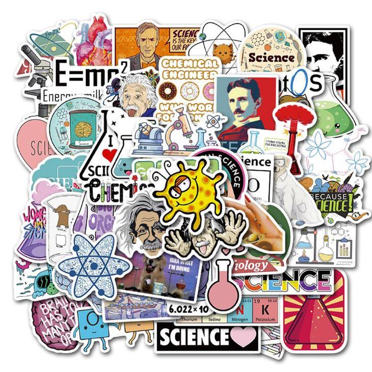 Sticker dán cao cấp CHỦ ĐỀ KHOA HỌC Cực COOL ms#35