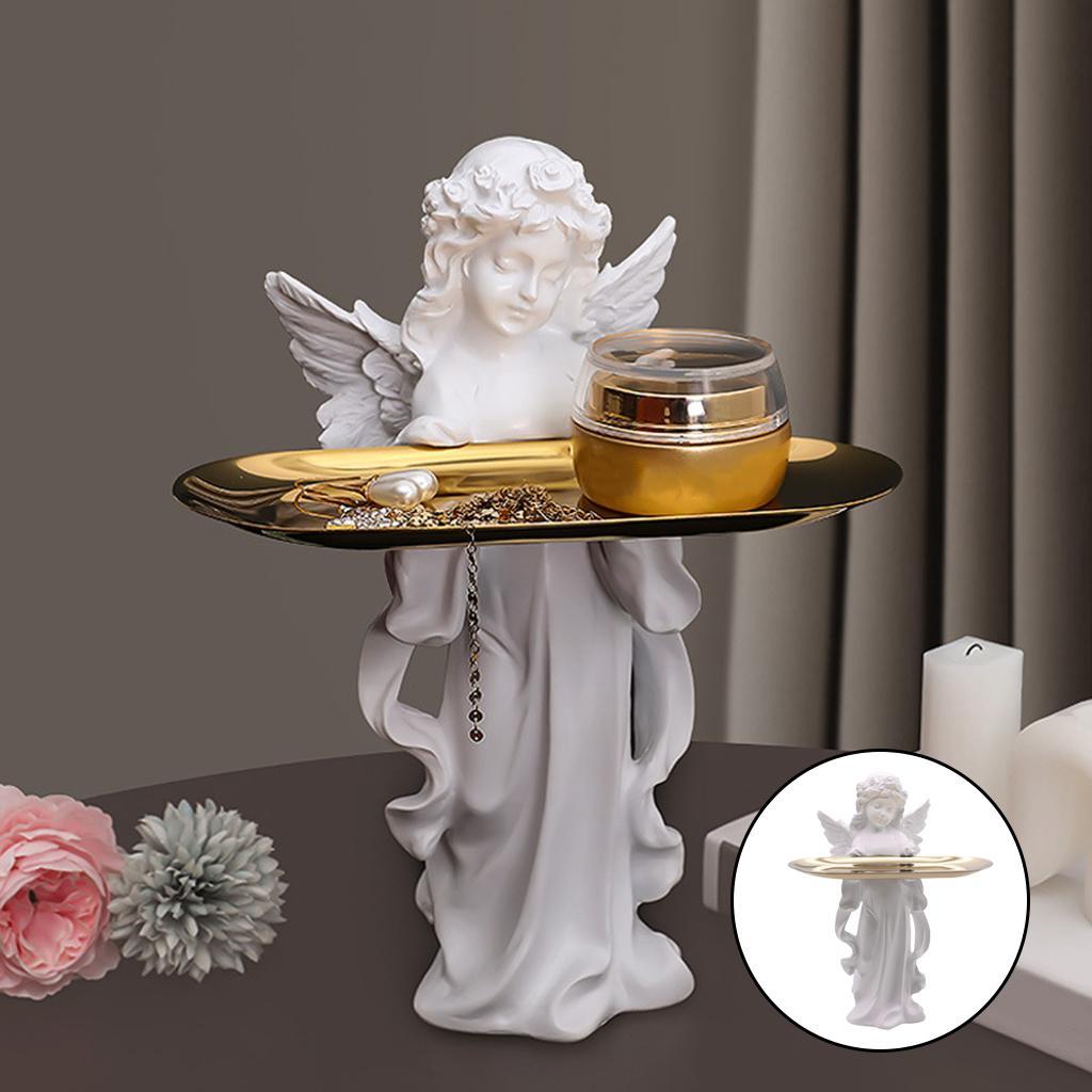Angel Statue Vanity Tray Jewelry Organizer Dresser Storage Decor