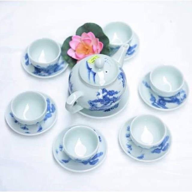 Bộ tách trà men lam
