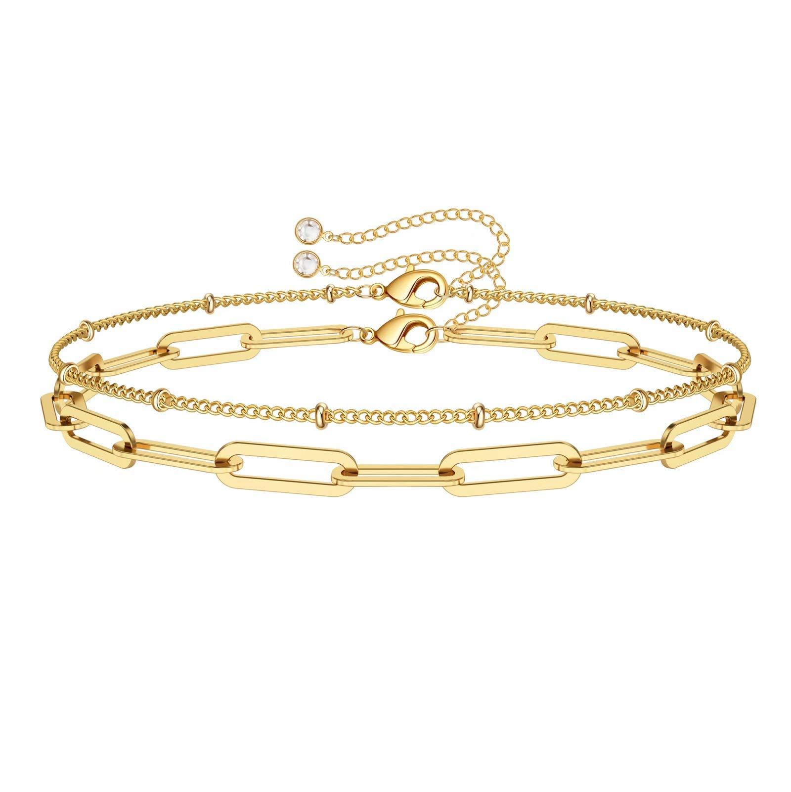 Vòng đeo tay vàng tinh tế của phụ nữ, vòng đeo tay có thể điều chỉnh bằng vàng 14k