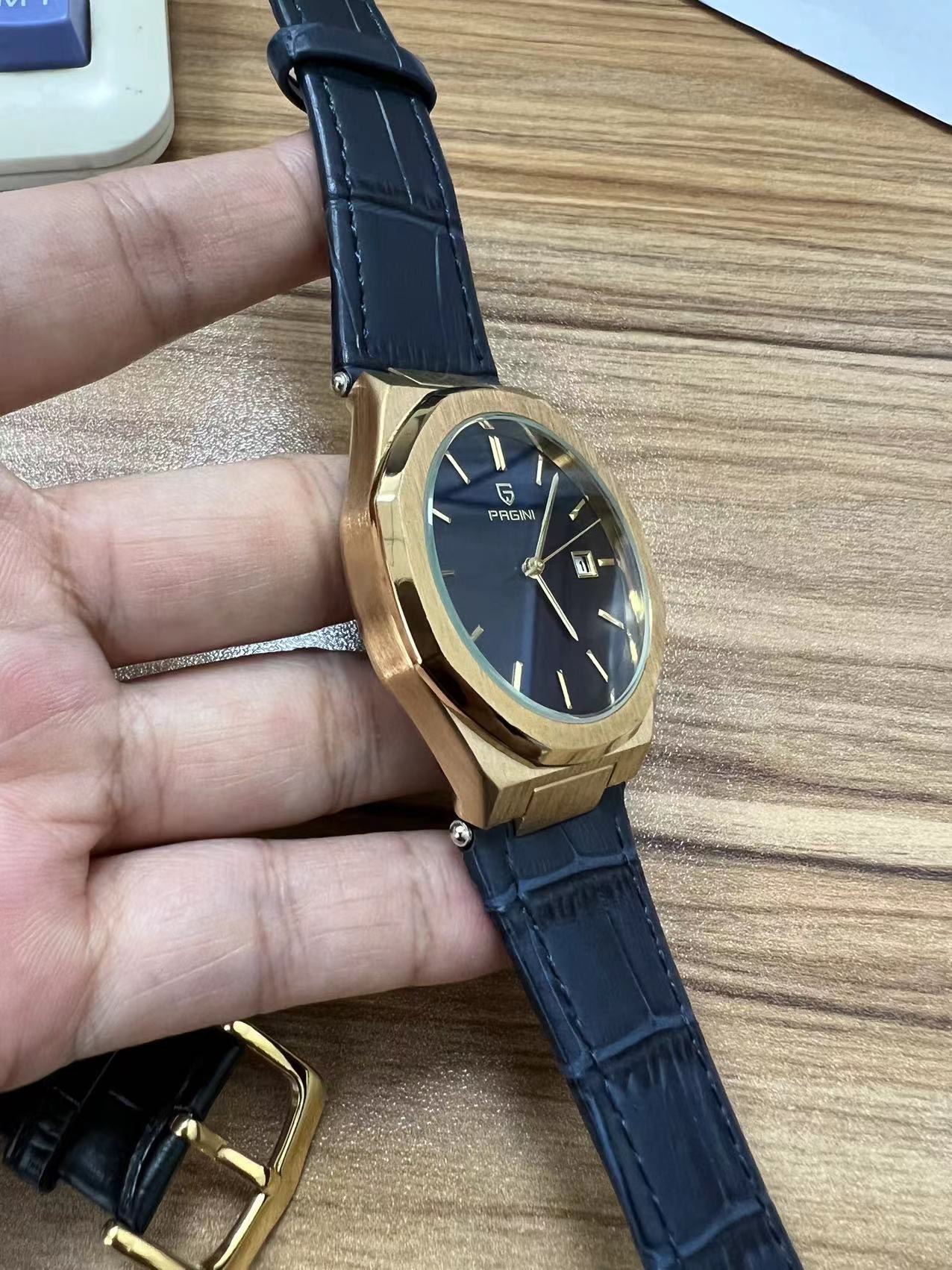 Đồng Hồ Nam Thương Hiệu PAGINI PA1859 Dây Da, Hiển Thị Lịch Ngày Cao Cấp