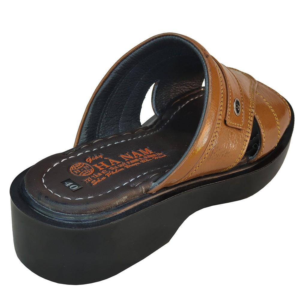 Dép Nam Quai Ngang TiTi ĐÔ Da Bò Thật Cao Cấp DNA2133a