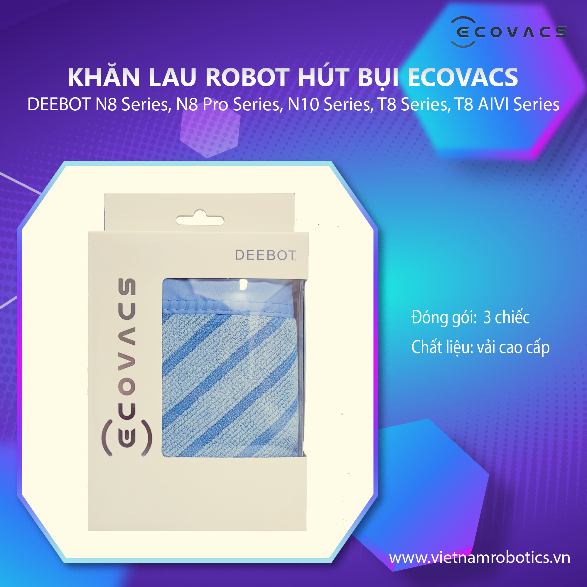 Hộp khăn lau Ecovacs Deebot N8, N8 Pro, T8, T8 AIVI - Hàng Chính Hãng