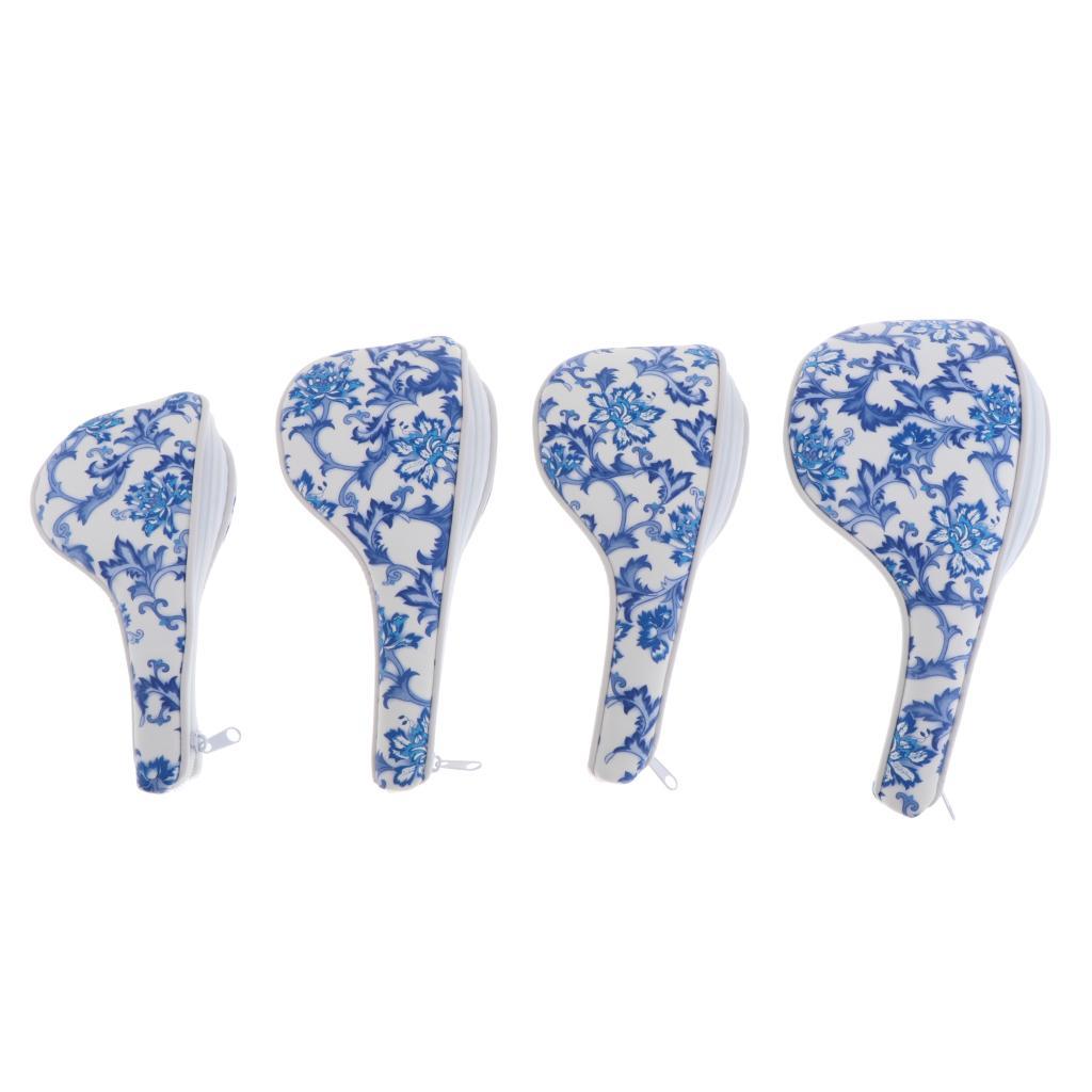 4Pcs Golf Wood Head Cover Hybrid Driver Headcover Woods Cover Accessories