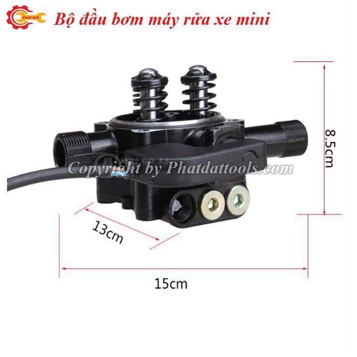 Bộ đầu bơm máy rửa xe mini 3 piston kèm sẵn rơ le-Phù hợp với nhiều loại máy rửa xe mini,gia đình