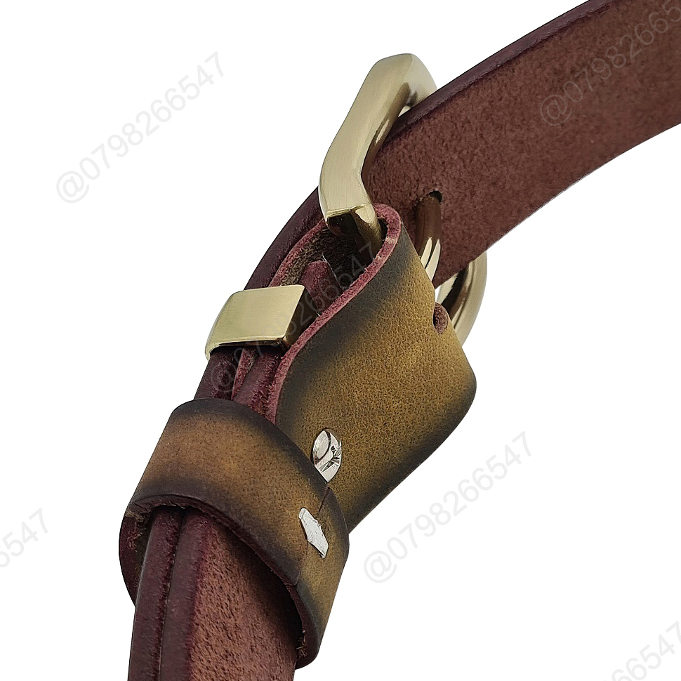 Thắt lưng nam da bò sáp in chữ DHM-378 | Khoá kim trơn mạ đồng loại 1 thời trang | Bảo hành 12 tháng