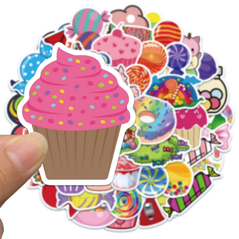 Sticker 50 miếng hình dán Candy World