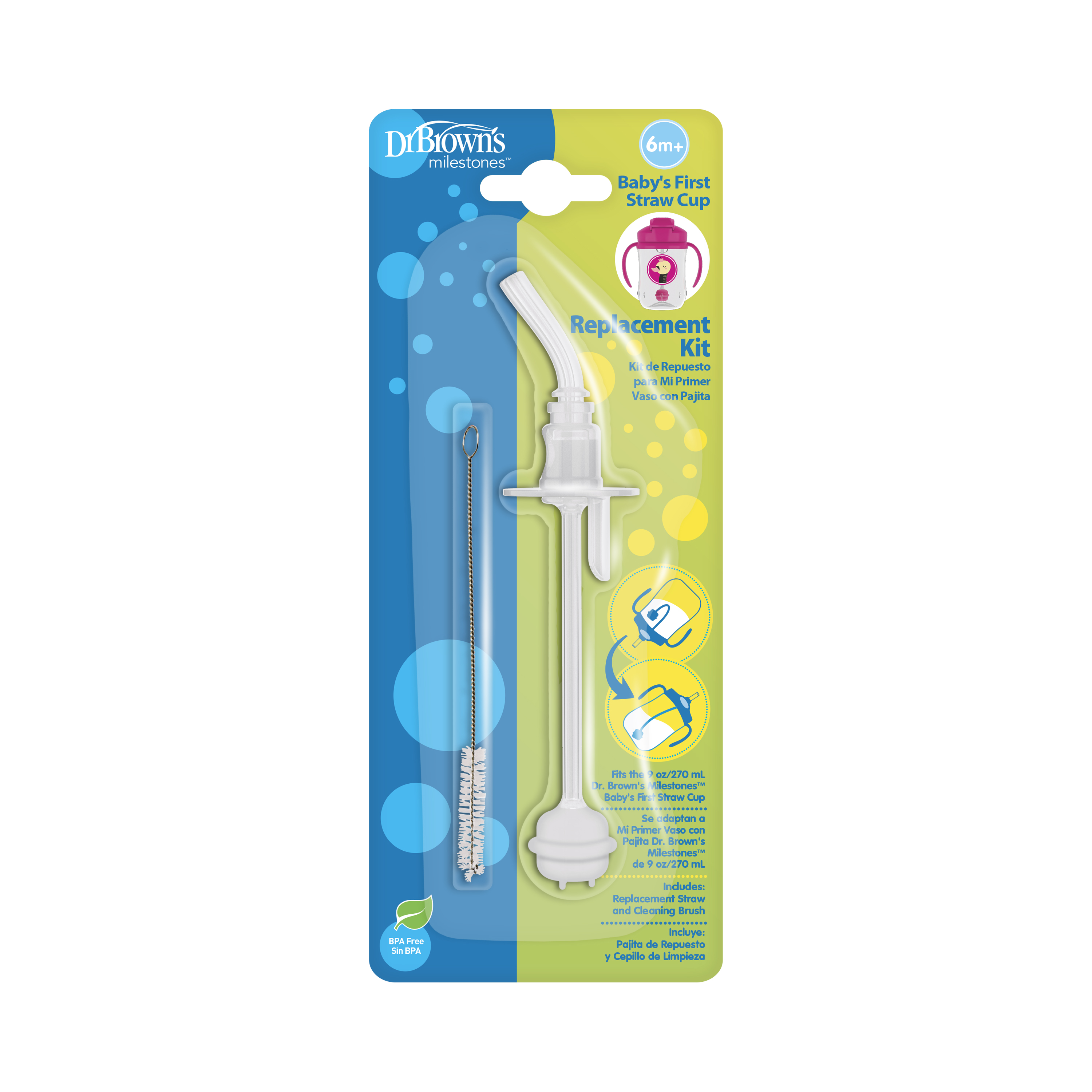 [ TC073 ] Ống hút silicone thay thế cho ca tập uống Dr.Brown's 270ml