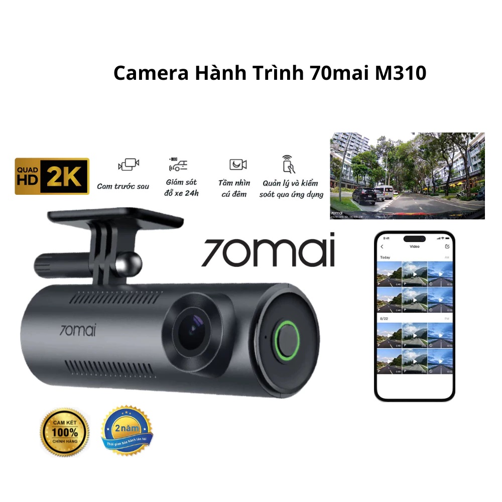 Camera hành trình Sothing 70Mai M310 Quốc tế chính hãng, ghi hình 2K QHD sắc nét, giám sát đỗ xe 24H, điều khiển bằng giọng nói- Hàng chính hãng