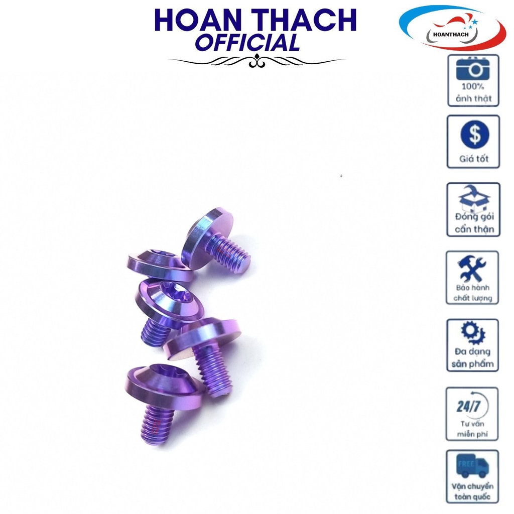 Ốc Gr5 Titan Dù 6L10 Xanh Tím dùng cho nhiều dòng xe  SP010294 (giá 1 con)