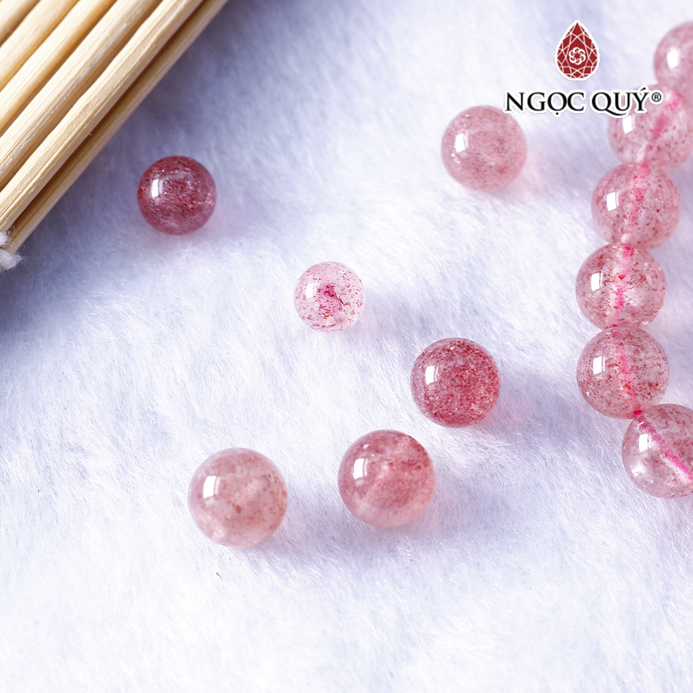 Hạt lẻ đá thạch anh dâu mệnh hỏa, thổ - Ngọc Quý Gemstones