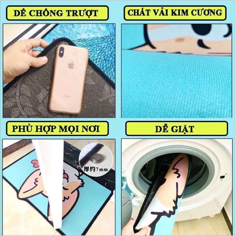 Thảm Lau Chân 3D Hình Thú Chống Trượt,Chống Hôi Chân,Thấm Hút Tốt.
