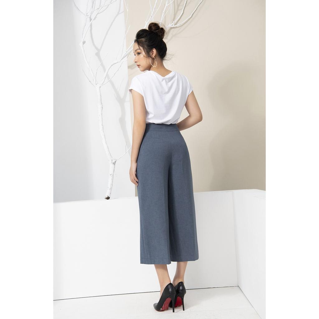 Quần culottes ống lửng đai nơ LUPERI chất liệu đũi xước không nhăn không xù LFCL769