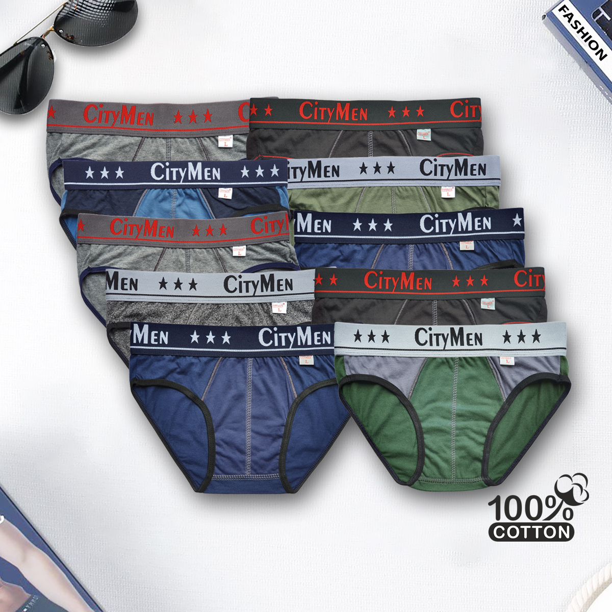 Quần Lót Nam tam giác vải cotton 2 chiều lưng CITYMEN, đồ lót - LMTK-CTM2C