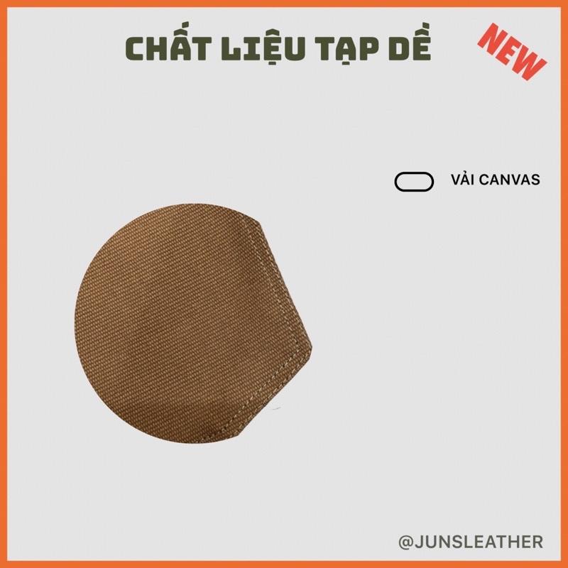 Tạp dề pha chế vải canvas dây da của Junsleather phối da bò cao cấp dành cho Barista/Bartender quán cà phê