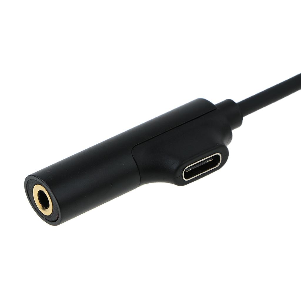 Audio and Charger Adaptor Headphone  Converter for Type-C Phones black