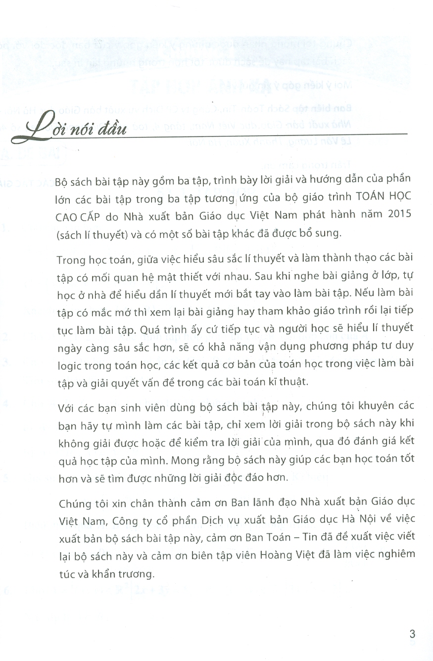 Bài Tập Toán Học Cao Cấp, Tập 1 - Đại Số Và Hình Học Giải Tích