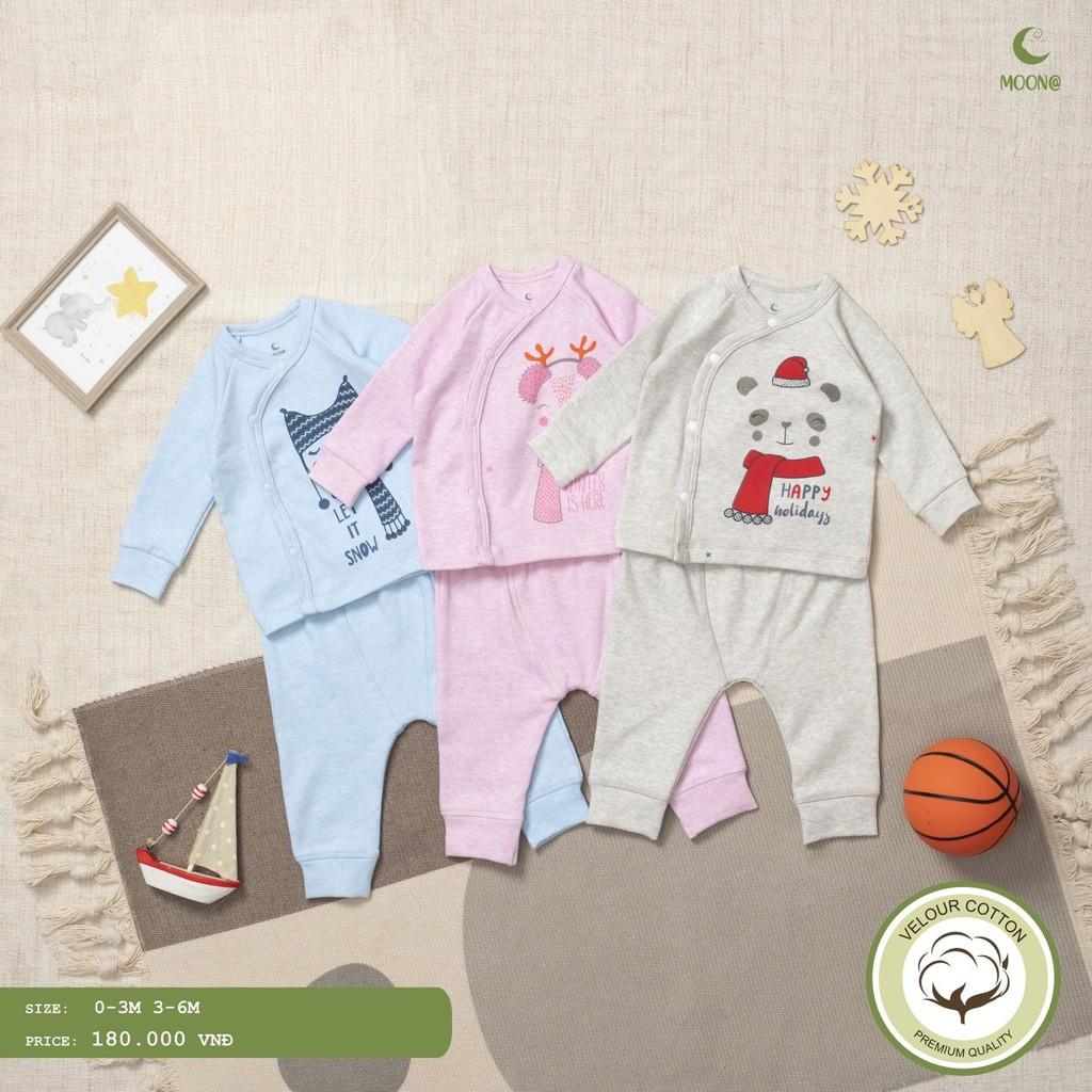 BỘ DÀI TAY SƠ SINH COTTON NHUNG MOMMA BABY, MOON@ CHẤT DÀY