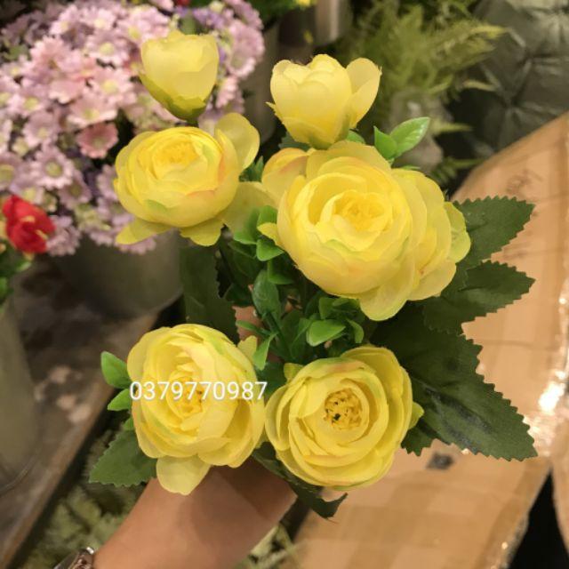Cụm nụ hồng nhí màu vàng đẹp lung linh. Trang trí nhà cửa, quán cafe, decor phòng, phụ kiện chụp ảnh
