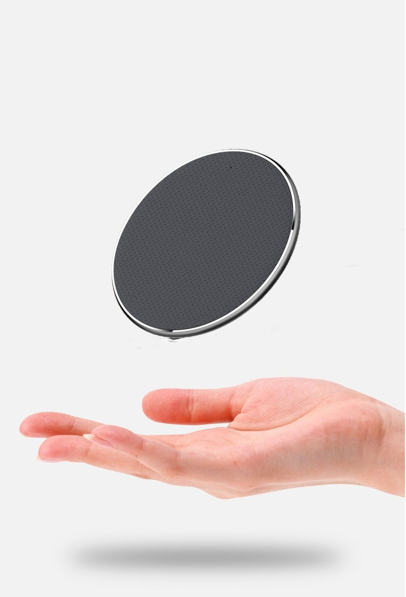 Bộ sạc không dây QI sạc nhanh phù hợp cho tất cả điện thoại có hỗ trợ sạc không dây, thiết kế hình tròn siêu mỏng