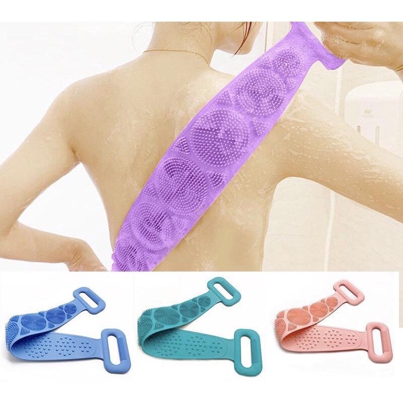 Dây tắm chà lưng Silicon co giãn đa năng - Dây chà lưng massage cơ thể khi tắm bằng silicone gai